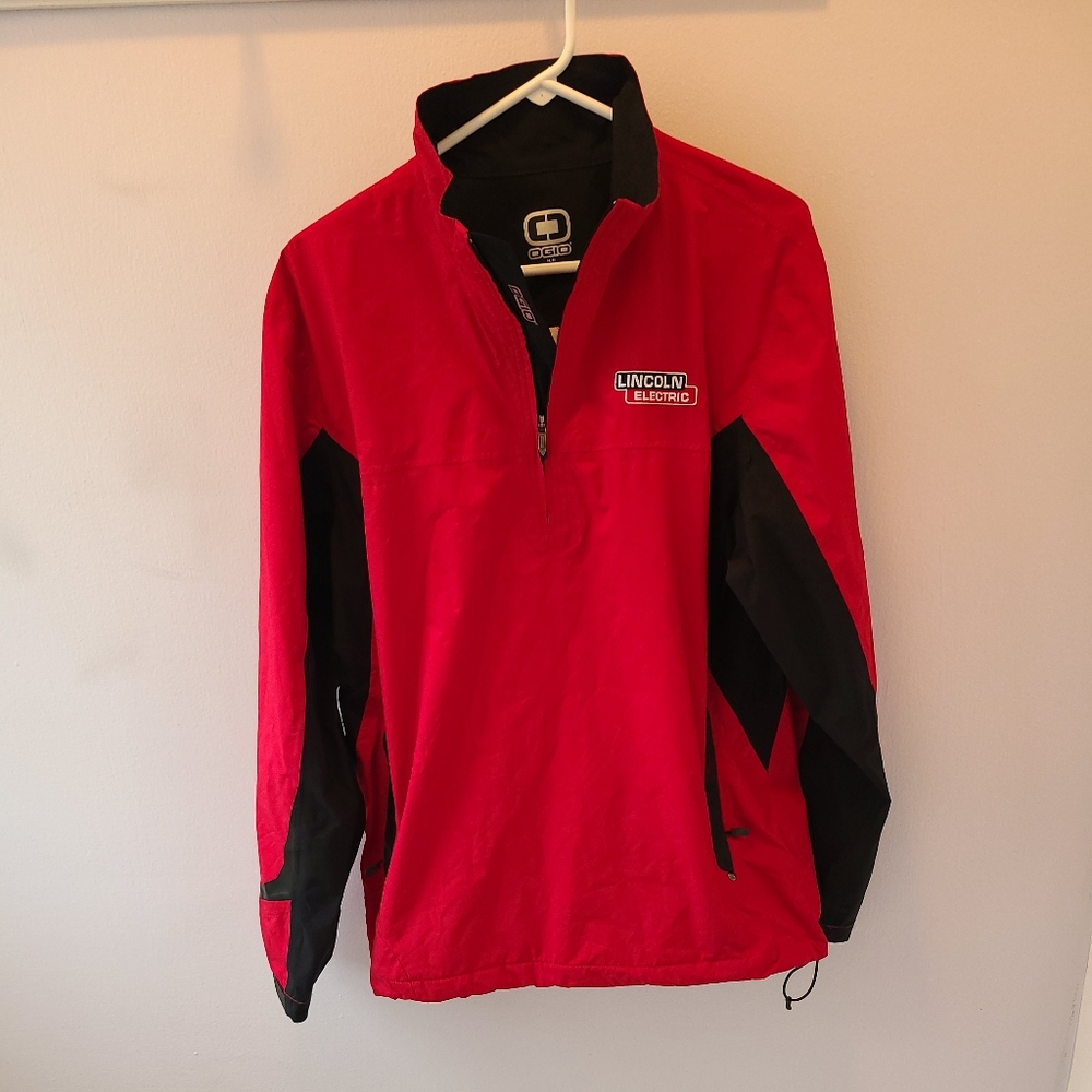 Ogio Men's Quarter Zip Windbreaker Rain Golf Jacket OG502 Red Black Medium